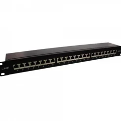 InLine Patchfeld Cat.6A 24-fach, 48,26cm (19"), 1HE, schwarz RAL 9005