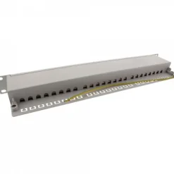InLine Patchfeld Cat.6A 24-fach, 48,26cm (19"), 1HE, lichtgrau RAL7035
