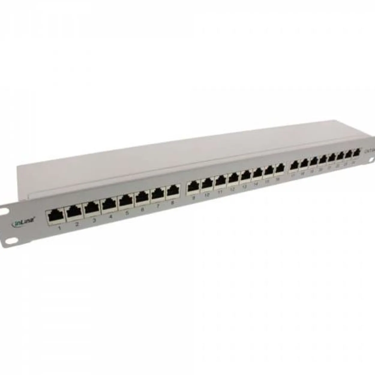 InLine Patchfeld Cat.6A 24-fach, 48,26cm (19"), 1HE, lichtgrau RAL7035