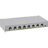 InLine Patchfeld Cat.6A 0,5HE 8-fach, für Tisch/Wand/Hutschiene, mit Staubschutz, grau