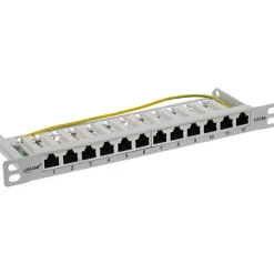 10" InLine Patchfeld Cat.6A 0,5HE 12-fach, lichtgrau, RAL7035