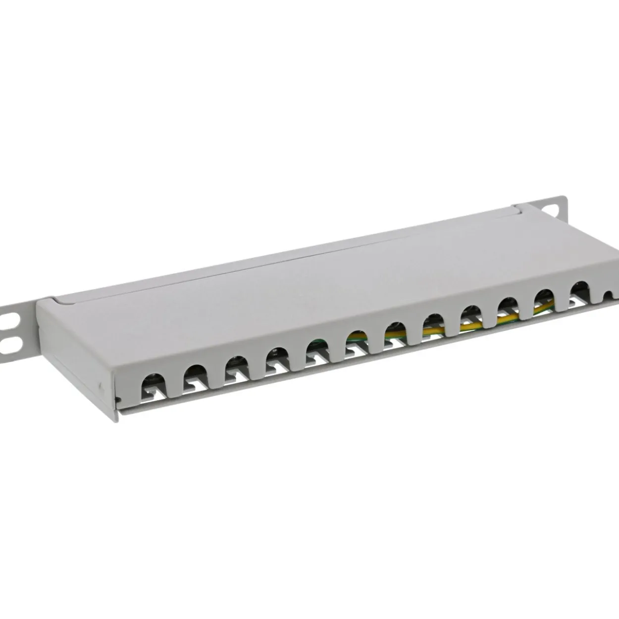 10" InLine Patchfeld Cat.6A 0,5HE 12-fach, lichtgrau, RAL7035