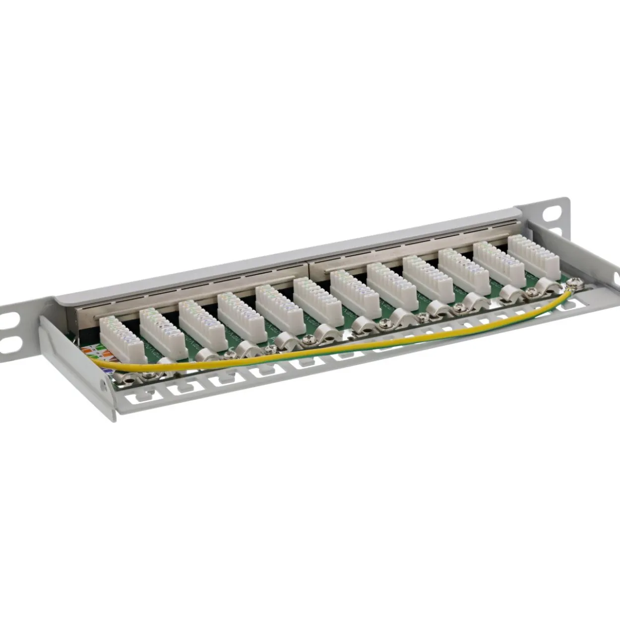 10" InLine Patchfeld Cat.6A 0,5HE 12-fach, lichtgrau, RAL7035