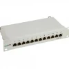 InLine Patchfeld Cat.6, 12-fach, 25,4cm (10"), 1HE, lichtgrau, RAL7035