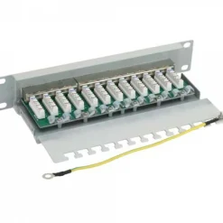 InLine Patchfeld Cat.6, 12-fach, 25,4cm (10"), 1HE, lichtgrau, RAL7035