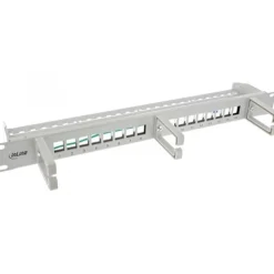 InLine Patchfeld 16-fach, Keystone Leerblech mit 3 Bügeln, 19", 1HE, grau