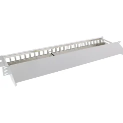InLine Patchfeld 24-fach, Keystone Snap-In Leerblech Patchpanel, 48,26cm (19"), 1HE, lichtgrau RAL7035 (76824J)