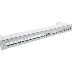 InLine Patchfeld 24-fach, Keystone Snap-In Leerblech Patchpanel, 48,26cm (19