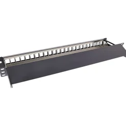 InLine Patchfeld 24-fach, Keystone Snap-In Leerblech Patchpanel, 48,26cm (19