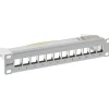 InLine 10" Patchpanel Leerblech 12-fach, für Keystone Module, 1HE, RAL 7035 grau
