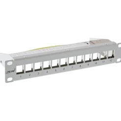 InLine 10" Patchpanel Leerblech 12-fach, für Keystone Module, 1HE, RAL 7035 grau