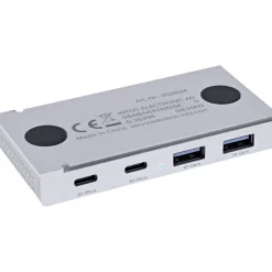InLine 4-Port Magnetic USB Hub, 2x USB-C, 2x USB-A, 10Gb/s, Aluminiumgehäuse