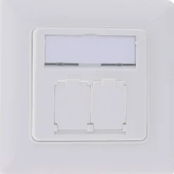 InLine Rahmenset für 2x RJ45 Bu/LSA Einsatz, Keystone SNAP-In, weiß RAL9010