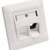 InLine Rahmenset für 2x RJ45 Bu/LSA Einsatz, Keystone SNAP-In, weiß RAL9010