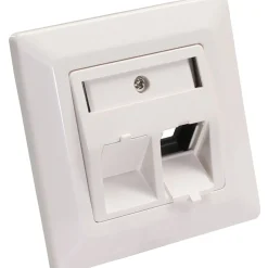 InLine Rahmenset für 2x RJ45 Bu/LSA Einsatz, Keystone SNAP-In, weiß RAL9010