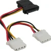 InLine SATA Stromadapterkabel, , SATA Buchse an 3x 5,25" St, 15cm
