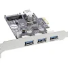 InLine Schnittstellenkarte, 3x+1x USB 3.0, PCIe, mit SATA Stromanschluss, inkl. Low-Profile Slotblech