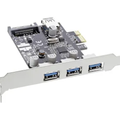 InLine Schnittstellenkarte, 3x+1x USB 3.0, PCIe, mit SATA Stromanschluss, inkl. Low-Profile Slotblech