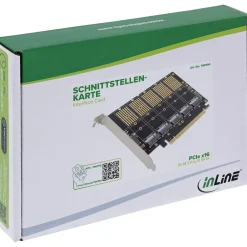 InLine Schnittstellenkarte, PCIe x16 zu 5x M.2 Key B SATA, inkl. Low-Profile