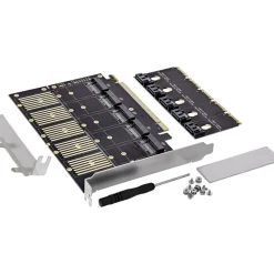 InLine Schnittstellenkarte, PCIe x16 zu 5x M.2 Key B SATA, inkl. Low-Profile