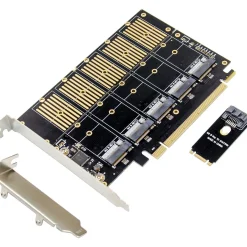 InLine Schnittstellenkarte, PCIe x16 zu 5x M.2 Key B SATA, inkl. Low-Profile