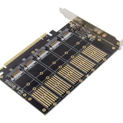 InLine Schnittstellenkarte, PCIe x16 zu 5x M.2 Key B SATA, inkl. Low-Profile