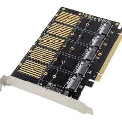 InLine Schnittstellenkarte, PCIe x16 zu 5x M.2 Key B SATA, inkl. Low-Profile