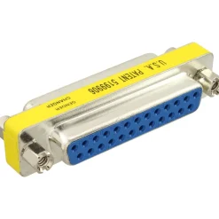 InLine Seriell Mini Gender Changer D-Sub 25pol Buchse auf D-Sub 25pol Buchse Silber