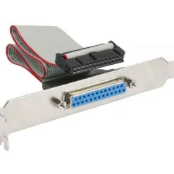 InLine Slotblech Parallel mit 25pol Sub D Buchse an 26-pin Buchsenleiste 0,5m