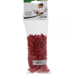 InLine Staubschutz, für RJ45 Buchse, Farbe: rot, 100er Pack