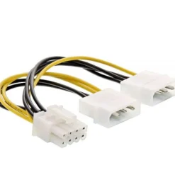 InLine Stromadapter intern, 2x 4pol zu 8pol für PCIe (PCI-Express) Grafikkarten, 0,15m