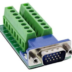 InLine Terminalblock, VGA (HD15), Stecker, 2-reihig, Schraubklemme