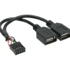 InLine USB 2.0 Adapterkabel, 2x Buchse A auf Pfostenanschluss