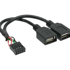 InLine USB 2.0 Adapterkabel, 2x Buchse A auf Pfostenanschluss