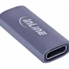InLine USB4 Adapter, USB-C Buchse/Buchse, Aluminium, grau