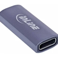 InLine USB4 Adapter, USB-C Buchse/Buchse, Aluminium, grau