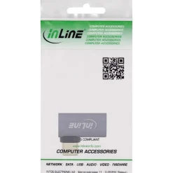 InLine USB4 Adapter, USB-C Stecker/Buchse rechts/links gewinkelt, Alu, grau