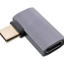 InLine USB4 Adapter, USB-C Stecker/Buchse rechts/links gewinkelt, Alu, grau