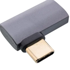 InLine USB4 Adapter, USB-C Stecker/Buchse rechts/links gewinkelt, Alu, grau