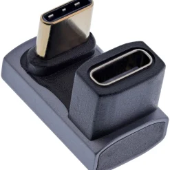 InLine USB4 Adapter, USB-C Stecker/Buchse 180°, Aluminium, grau