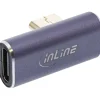 InLine USB4 Adapter, USB Typ-C Stecker/Buchse vertikal rechts/links gewinkelt, Aluminium, grau
