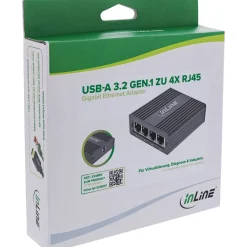 InLine USB-A 3.2 Gen.1 zu 4x RJ45 Gigabit Ethernet Adapter