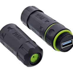 InLine USB-A-Kabelkupplung, IP68, 2x USB-A Buchse, geschirmt, M20