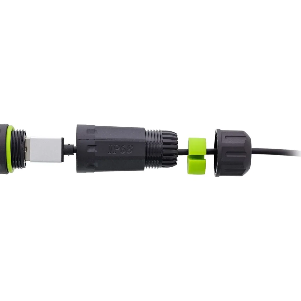 InLine USB-A-Kabelkupplung, kurz, IP68, 2x USB-A Buchse, geschirmt