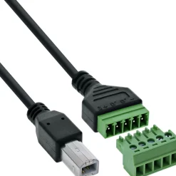 InLine USB-B Stecker an Terminalblock, 5-polig, mit Kabel