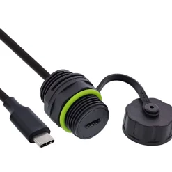 InLine USB-C-Kabelkupplung, IP68, geschirmt, Buchse zu Stecker, 50cm