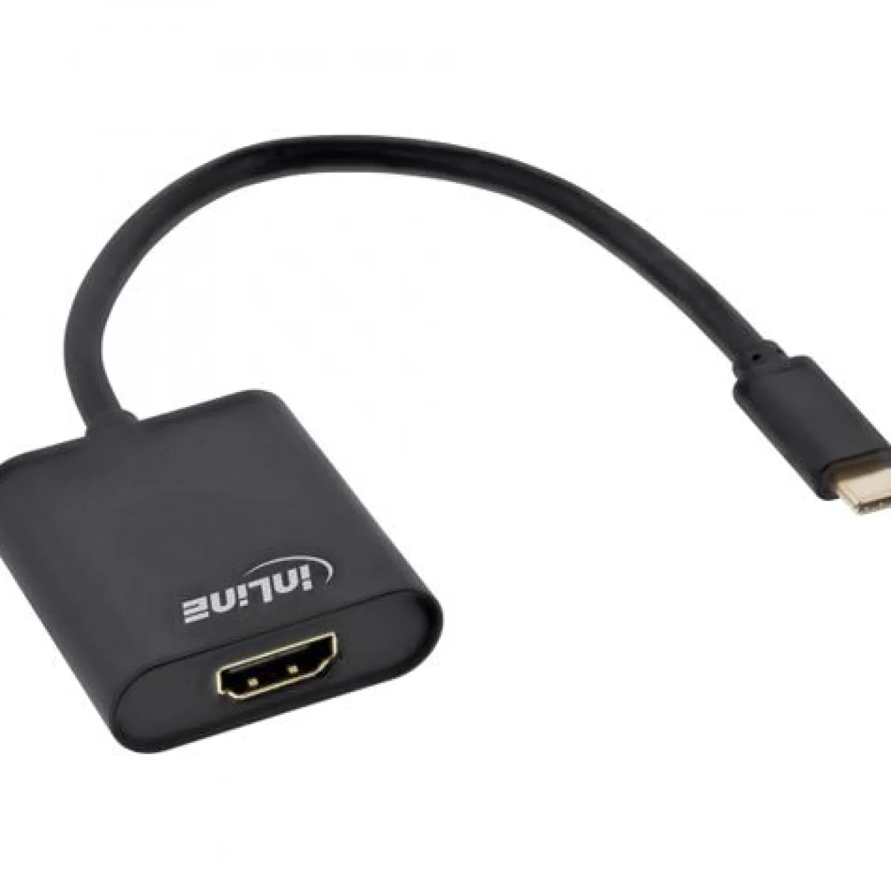 InLine USB Display Konverter, USB-C Stecker zu HDMI Buchse (DP Alt Mode), 4K2K, schwarz, 0.2m