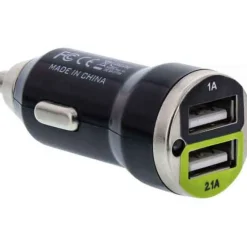 InLine USB DUAL+ KFZ-Ladeset, Stromadapter mit 1m Spiralkabel, 12/24VDC zu 5V DC/2.1A