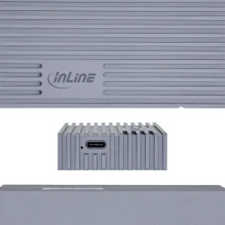 InLine USB4-Gehäuse, USB-C zu M.2 NVMe SSD, 40Gb/s, Aluminium