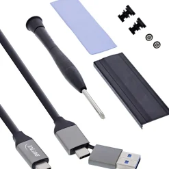 InLine USB4-Gehäuse, USB-C zu M.2 NVMe SSD, 40Gb/s, Aluminium